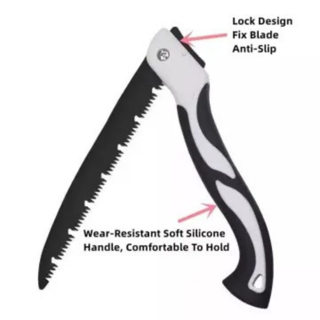 [Tokome23] COD Gergaji Lipat Portable Multifungsi 47cm 210mm Portabel Folding Wood Hand Saw / Alat P