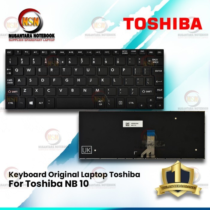 Keyboard Toshiba Satellite NB-10 NB10 NB10-A NB15-T Hitam Black