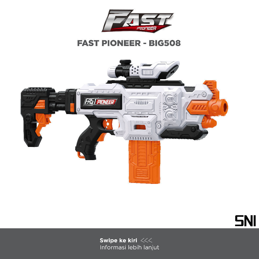 Fast Pioneer - Electric Ultra Fourgods Series / Pistol Mainan Peluru Busa Super Shoot Tembak / Temba