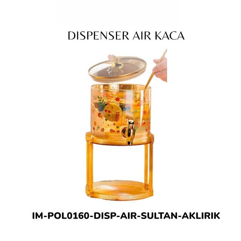 2.6L Dispenser Air Kaca / Tempat Minuman Es Jus / Botol Air Kaca / Dispenser Air Kecantikan Dengan