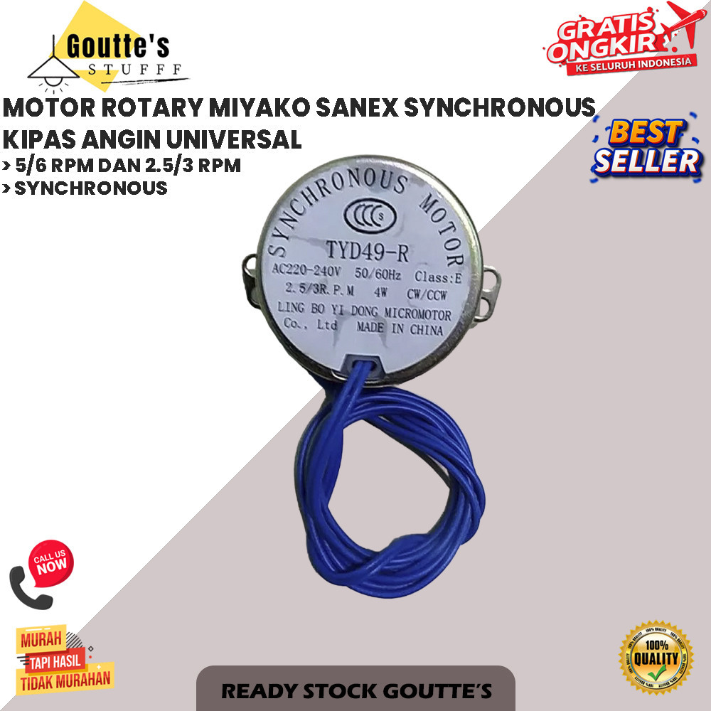 MOTOR ROTARY MIYAKO SANEX SYNCHRONOUS KIPAS ANGIN UNIVERSAL (GS)