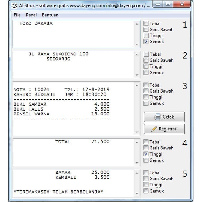 AIStruk Software Aplikasi All In Struk Kustom Kasir Toko BBMeToll PPOB
