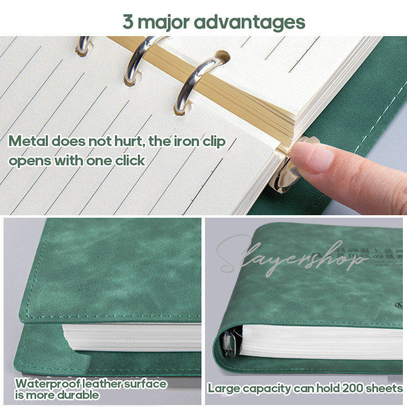 

MilL 240 Halaman Buku Catatan Kerja Cover Kulit Sintetis Premium Magnet Kertas A5 Notebooks Magnetic