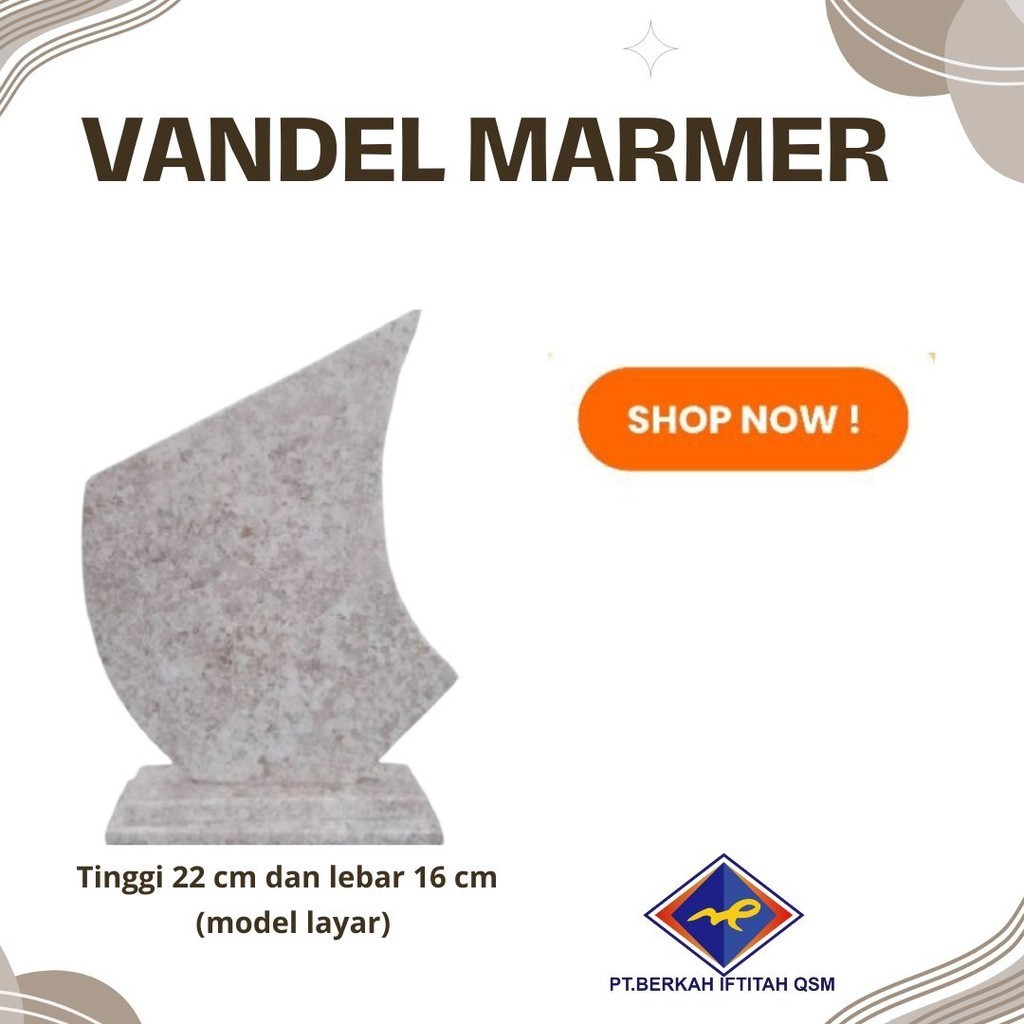 VANDEL MARMER LAYAR UKURAN 16cm KOSONGAN GROSIR VANDEL POLOS
