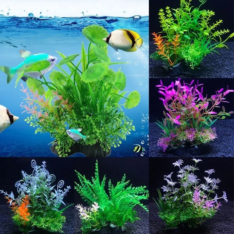 Aneka flora tanaman hias aquarium sintetis, tanaman hias aquarium plastik, tanaman plastik aquarium,