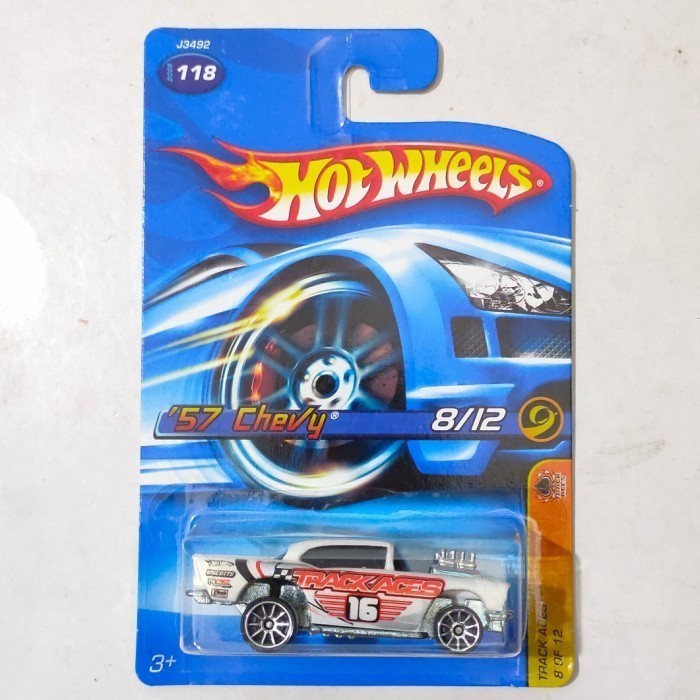 Hotwheels 57 Chevy putih Engine Versions 2007 Track Aces
