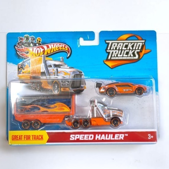 Hotwheels Trackin Trucks Speed Hauler orange 2013 Super Blitzen rare