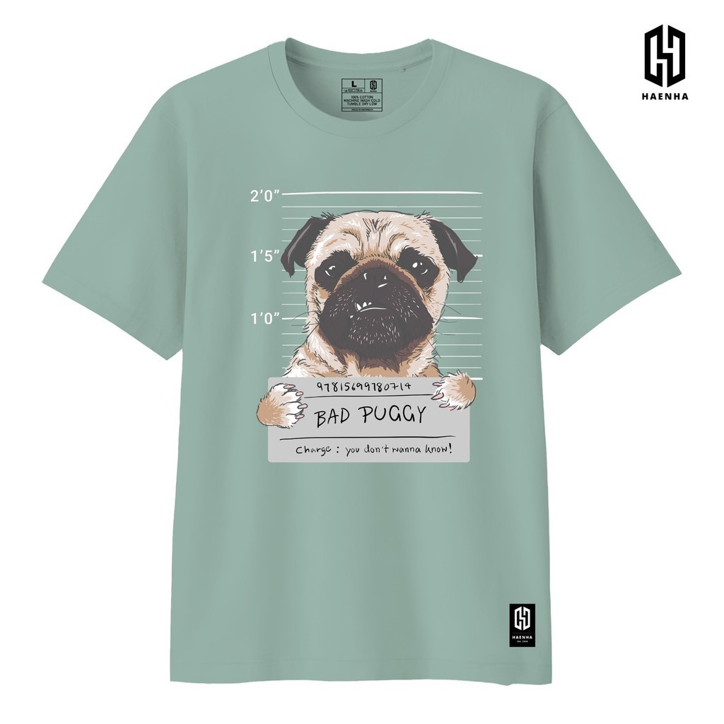 HAENHA Dog Bad Puggy T-Shirt Cotton Combed 24S