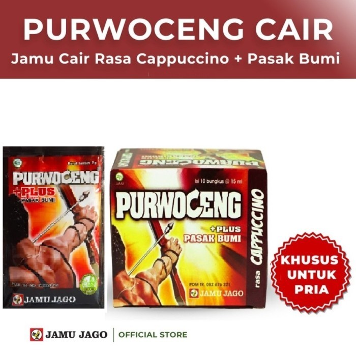 Jamu jago Purwoceng Cair Obat herbal kuat stamina laki pria dewasa tahan lama asli pasak bumi purwac