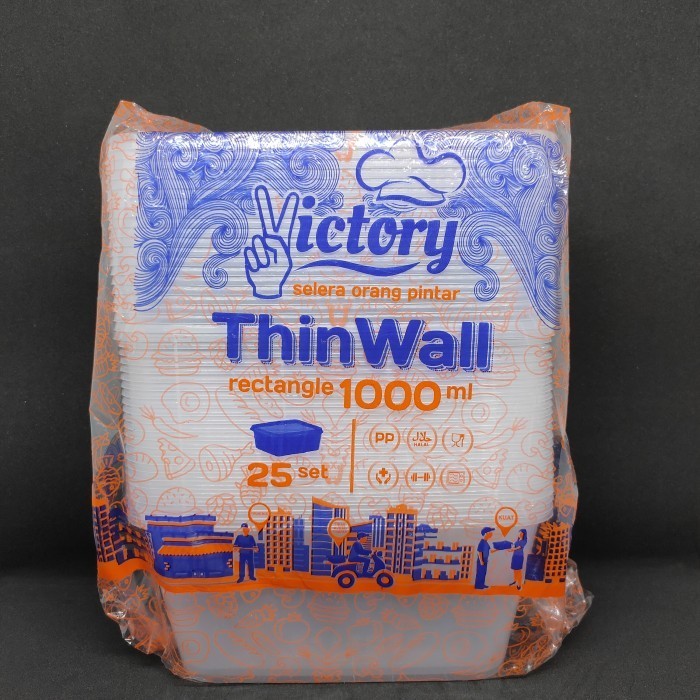CXL - Kotak Makan 1000ml 25pcs Box Nasi Tempat Makanan Plastik Thinwall