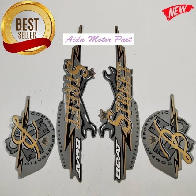 Striping Stiker Polet List honda beat street 2020 all new grey stiker  body motor standar model orig