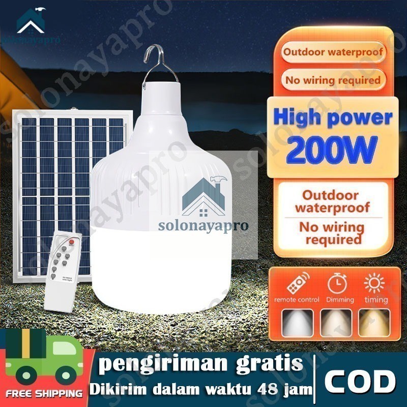 Lampu tenaga Surya Lampu Tenaga Matahari LED Tahan Lama 12 jam Lampu Portable Charge lampu bohlam da
