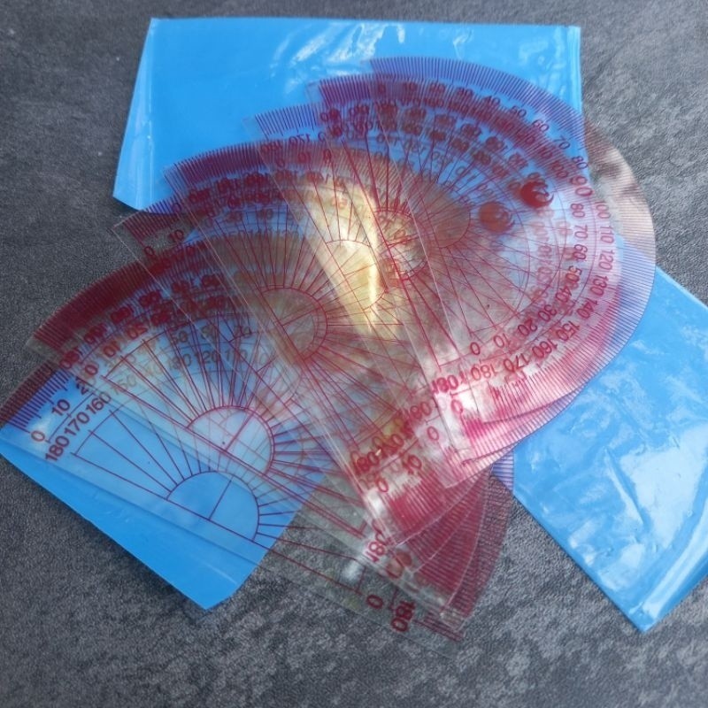 

Penggaris Busur Derajat 12 pcs/ Penggaris Busur 180 Plastik/ Busur Derajat Mika/ Penggaris Busur Plastik