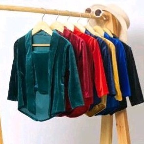 Atasan kebaya kutubaru polos/kebaya jumbo/kebaya bludru premium