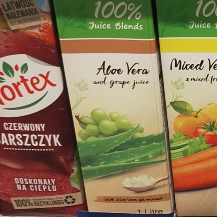 

tipco 100% juice blends jus Aloe Vera dan grape 1ltr
