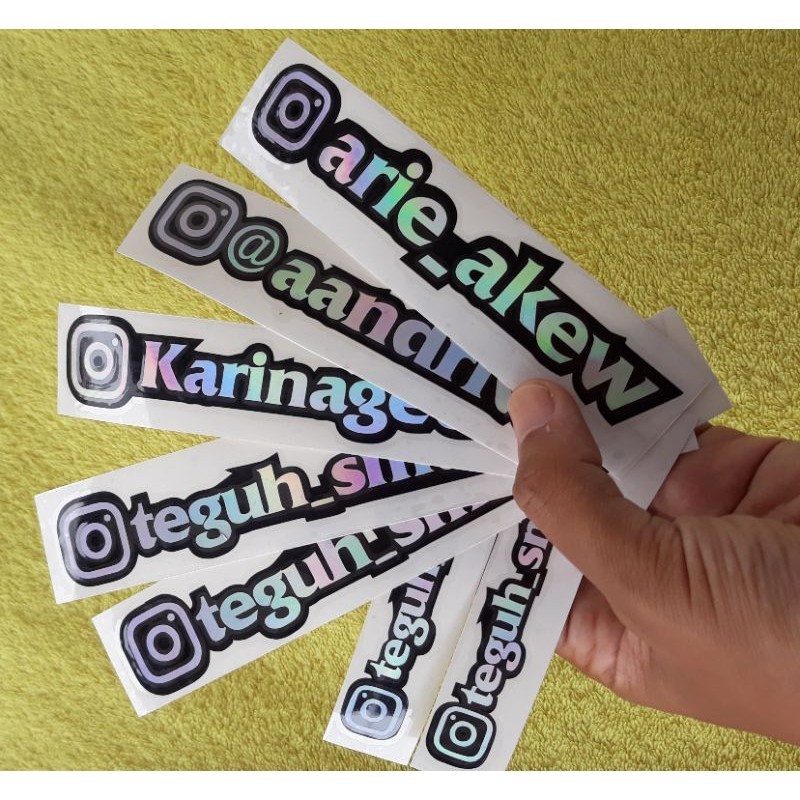 

Stiker hologram IG, nama, custom, stiker laptop, stiker motor