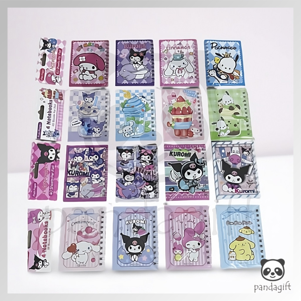 

(Per 1 Pack 4Pcs) NoteBook Ring Motif A7 Note Book Ring Motif Sanrio Kuromi Melody - GG0385