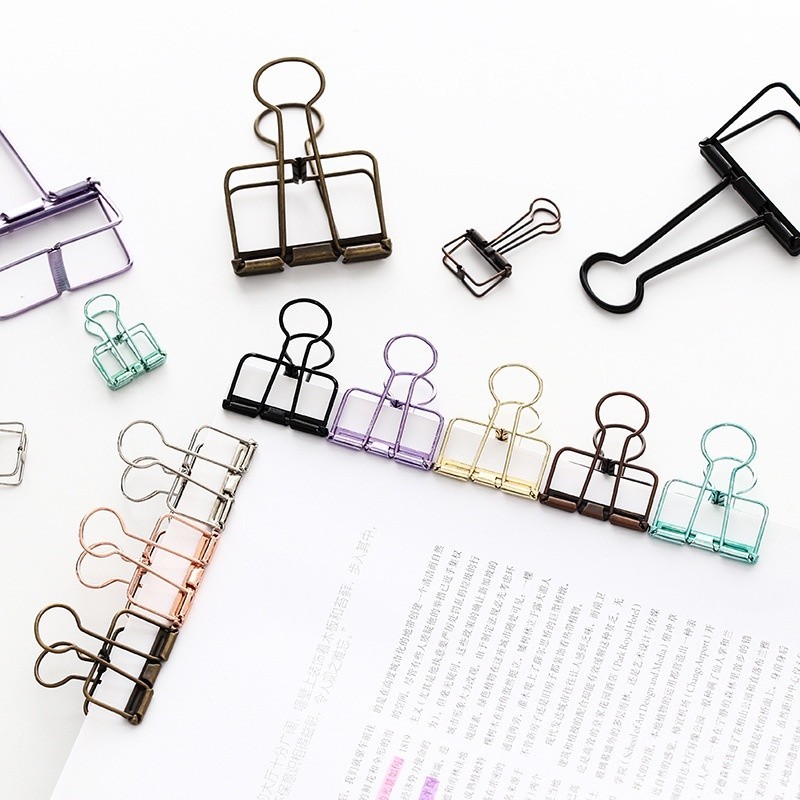 

SMM Paper Clip Besi Warna-Warni Klip Penjepit Buku Bahan Metal Penjepit Kertas Binder Clips Large Medium Small Office Study