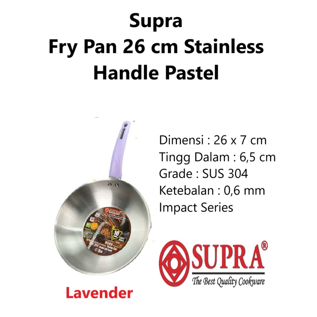 Supra Fry pan Stainless Handle Pastel