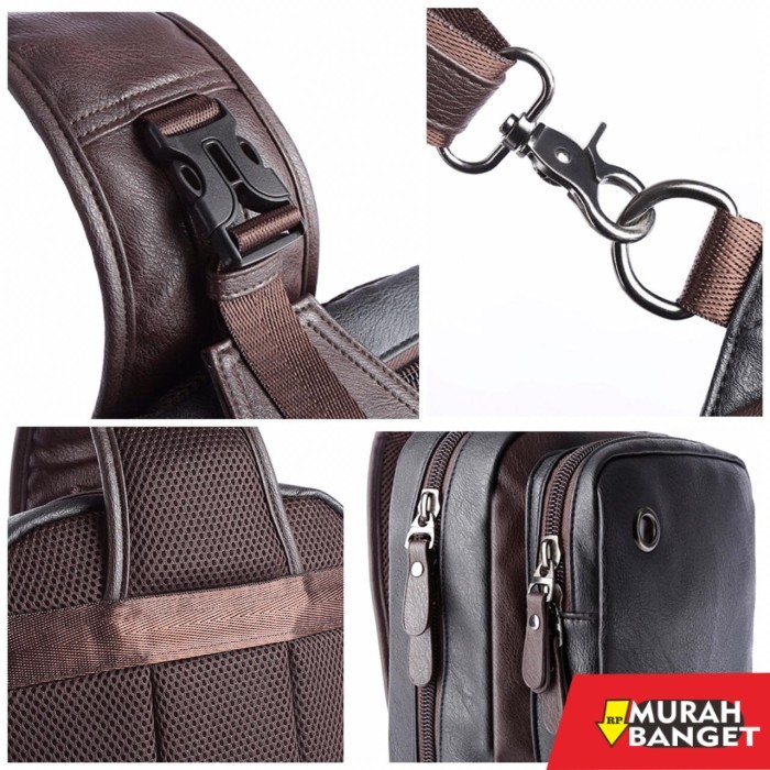 tas selempang pria kekinian Tas Import / Tas Kulit / Tas Selempang Kulit Pria - BLACK