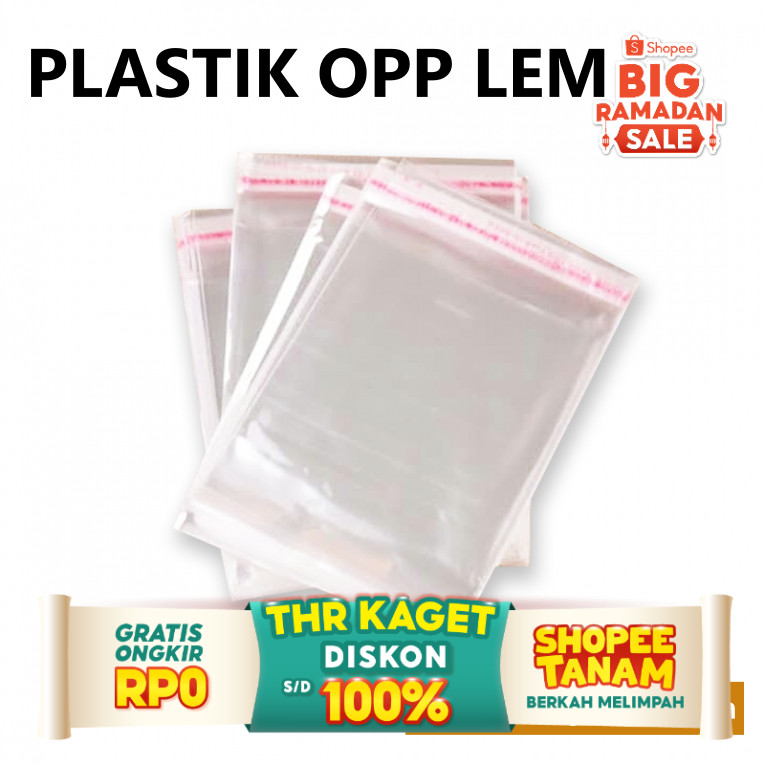 

AliMaMa - PLASTIK OPP LEM (100 PCS) - Kemasan Undangan Bakery Amplop Seal Roti Uang Bingkisan Bening Murah Medan