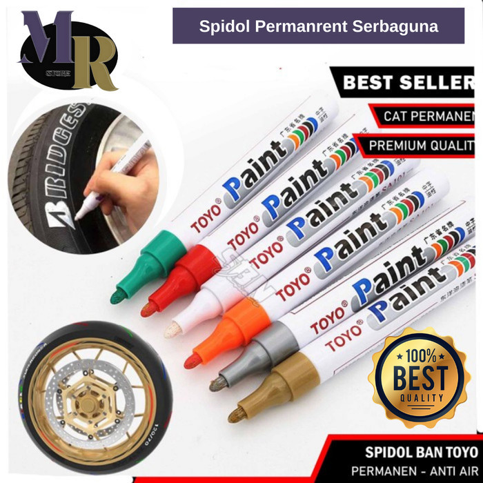 

Spidol Ban Permanen Toyo Paint Motor Mobil Warna Silver Putih Gold Art - Silver