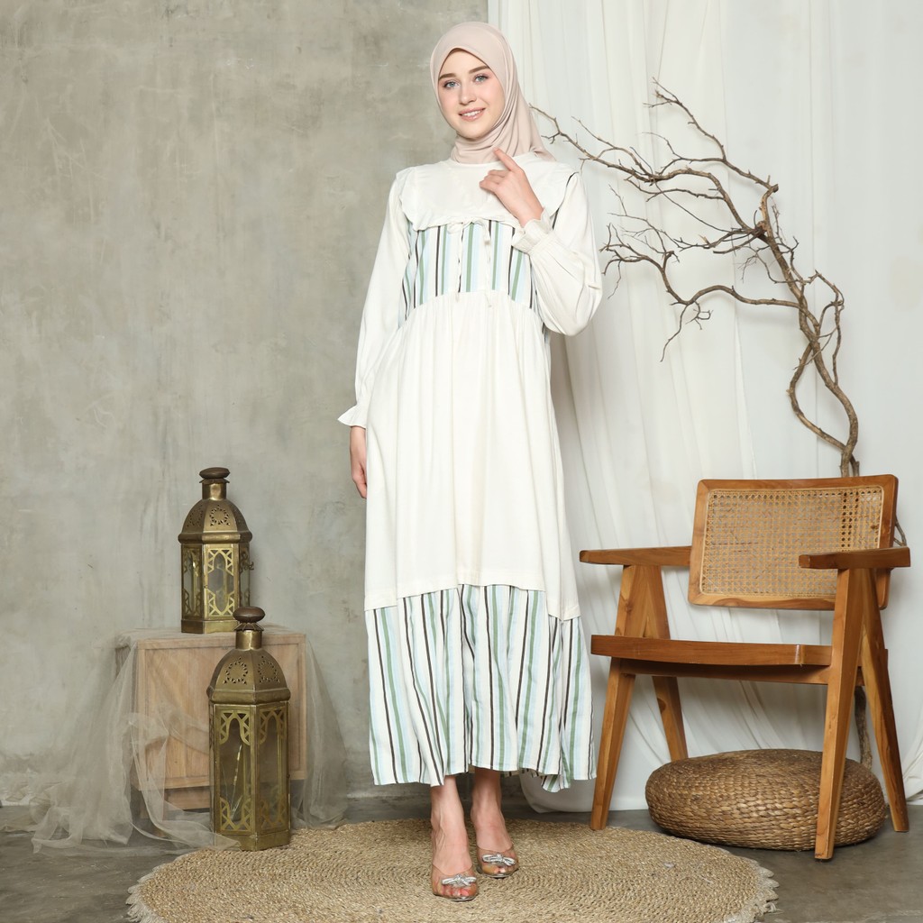 RILLEY - Gamis Hasna | Dress Panjang Muslim Wanita | Gamis Wanita Terbaru Bahan Linen