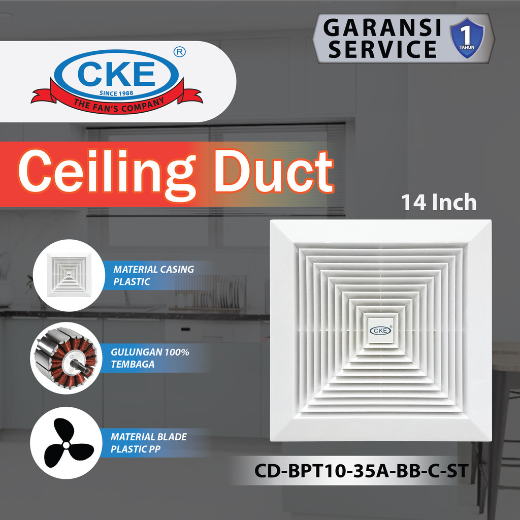 Ceiling DuctCD-BPT10-35A-BB-C-ST 14 Inch 220V Toilet Dapur