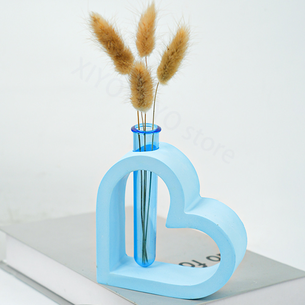 

Heart Vase Silicone Mold Hydroponic Plant Flowerpot Cement Plaster Mould DIY Nordic Vase Test Tube Planter Resin Mold Home Decor
