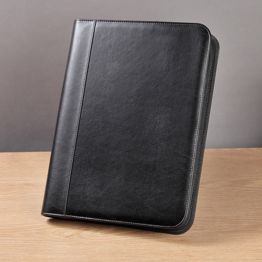 

Multifunctional PU leather A4 folder for documents document folder a4 padfolio folder with calculator zipper folders briefcase