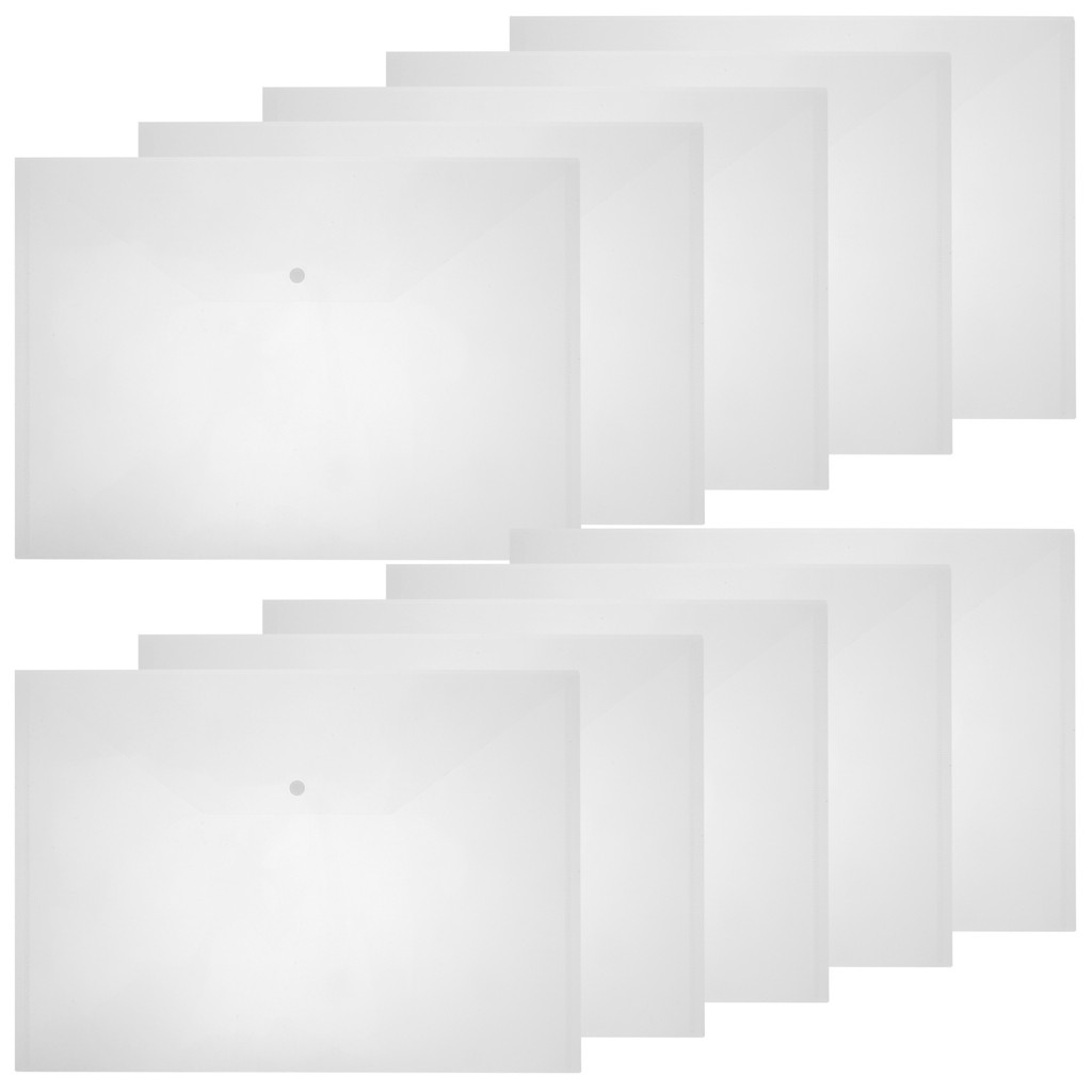 

10 Pcs Pocket Storage Transparent File Bag Office Folders Document 4500X3200X010CM Pp A3 Envelopes Documents