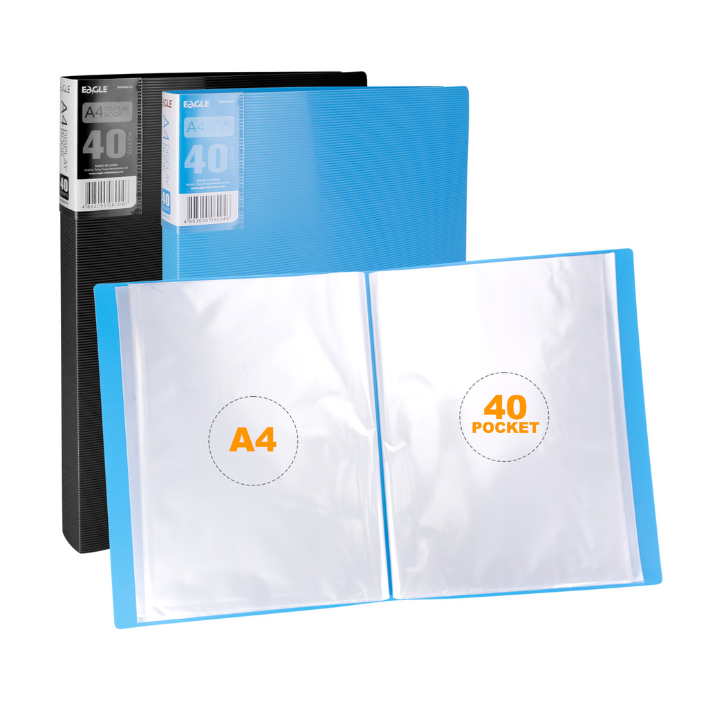 

A4 Display Book 40-Pocket Art Portfolio Folder Displays 80-Page Artwork Photo Document Certificates