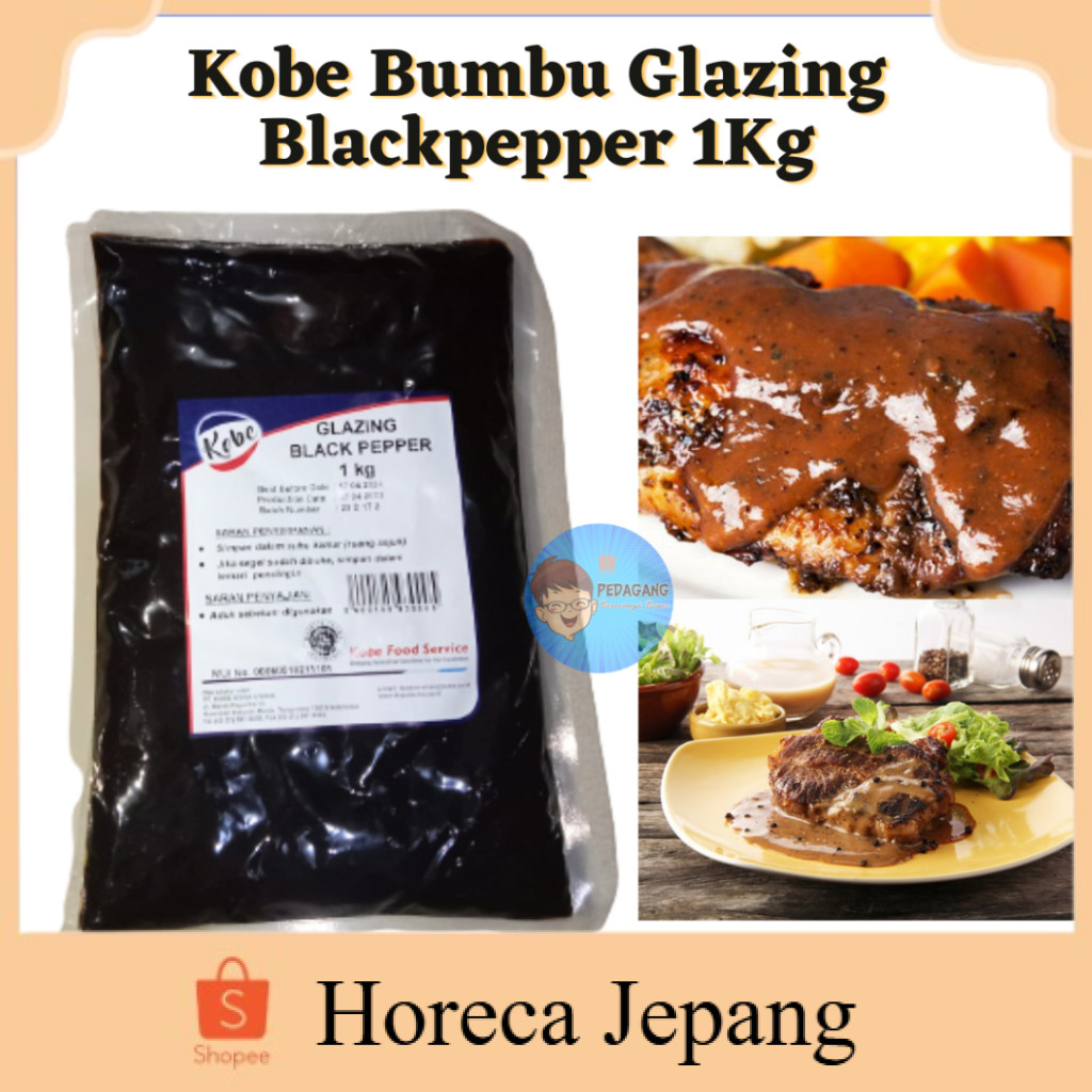 

Kobe Glazing Black Pepper Sauce 1Kg / Saus Lada Hitam /Glazing Sauce