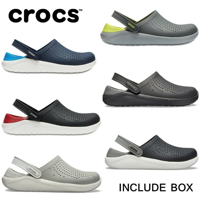 [[New Collection]] Crocs [ ORIGINAL ] Literide Clog Sepatu Sandal Pria dan Wanita - Black - Hitam, 3