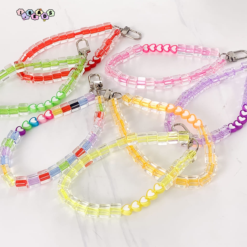 Beads Strap Gantungan Handphone Love Tube. (KT) Gantungan HP bracelet gelang / Lanyard HP estetik / 