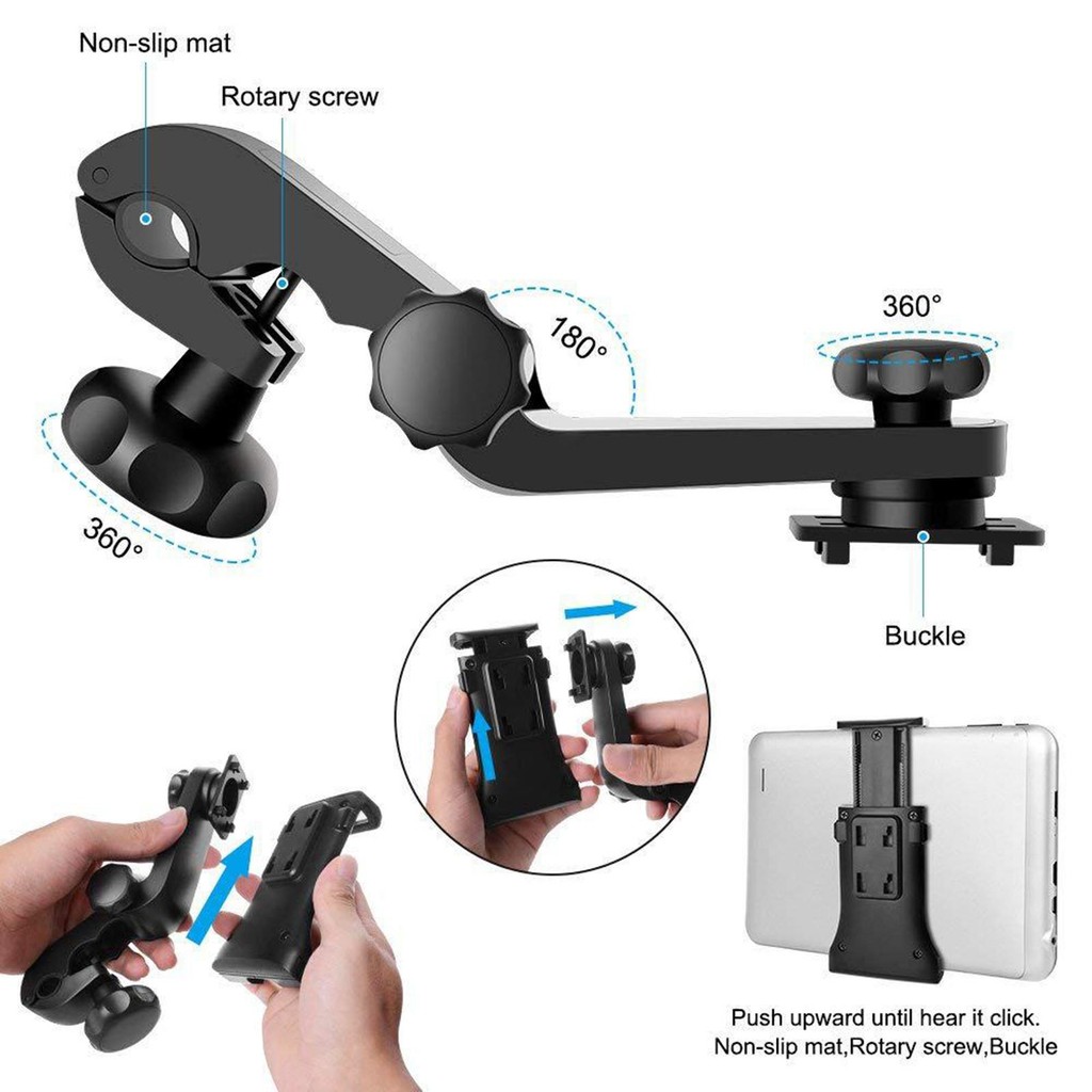 

Tablet Holder Mount Adjustable Mic Phone Holder Compatible Adapter with Clamp