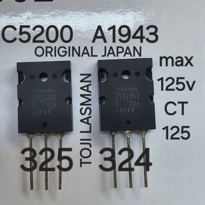 BSM C5200 A1943 lot 313 308 100% ORIGINAL JAPAN JEPANG 2SC C 5200  ORI - LOT 324 325