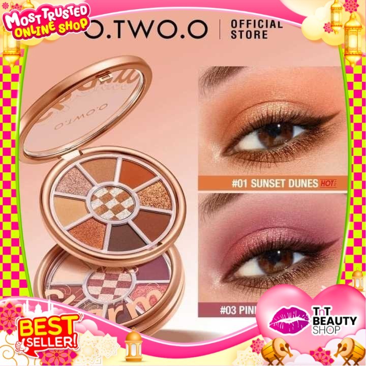 O.TWO.O  Eyeshadow Palette High Pigment Shine Matte Long Lasting Waterproof Eye Makeup Cosmetic 9 Co