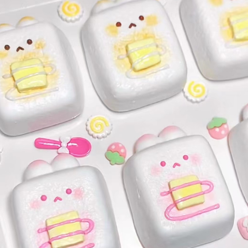 

Rabbit Rice Cake 3D Silicone Rabbit Rice Cake Candy Candle Mould Scented Soap Mold Handmade Molds mochi squishy toy moulds