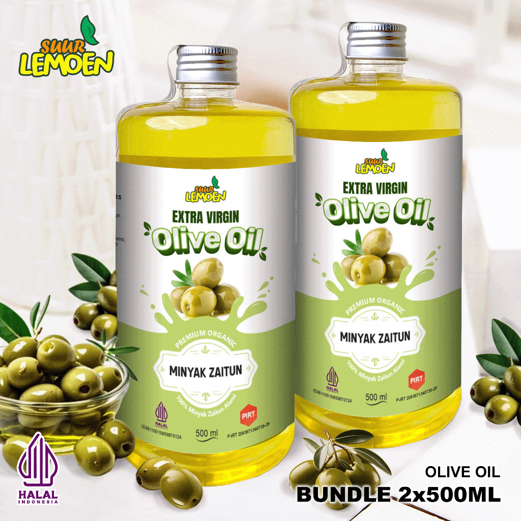 

MINYAK ZAITUN 1 LITER - EXTRA VIRGIN OLIVE OIL 100% PAKET 2 X 500ML / EVOO - MINYAK ZAITUN UNTUK MASAK DAN UNTUK DIMINUM
