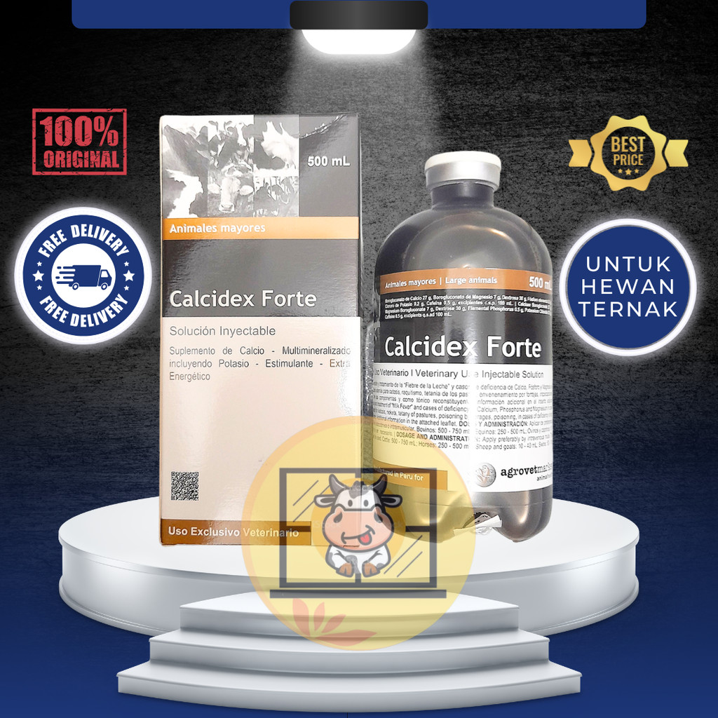 CALCIDEX FORTE 500 ML - Mencegah Ketosis Milk Fever Ambruk Hewan Ternak