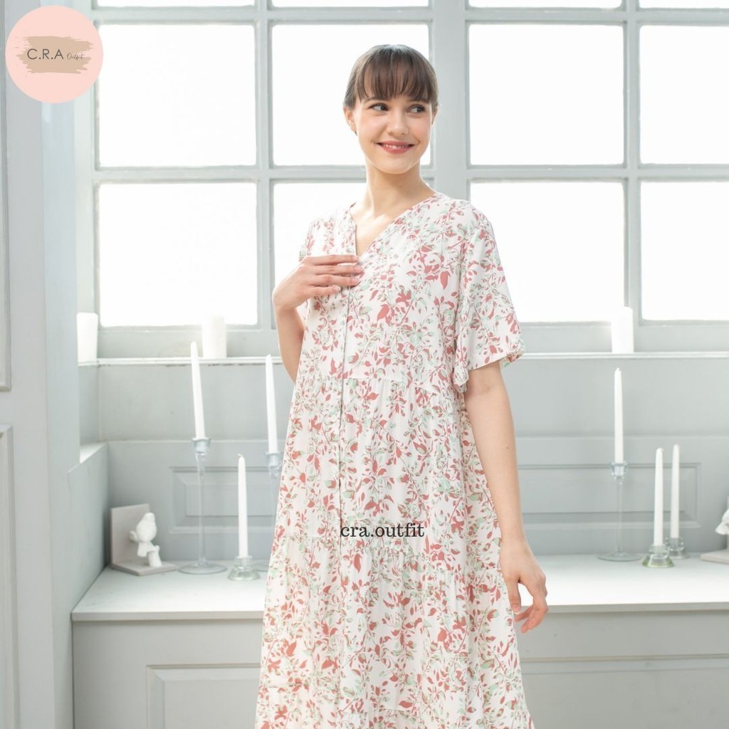 CRA OUTFIT - Maxi Dress Jumbo Rayon Premium Kekinian Busui Friendly - Nadine Series - NA