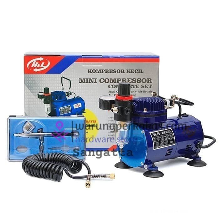 H&L Kompresor mini airbrush set  / HL kompresor mini lengkap pen air brush set
