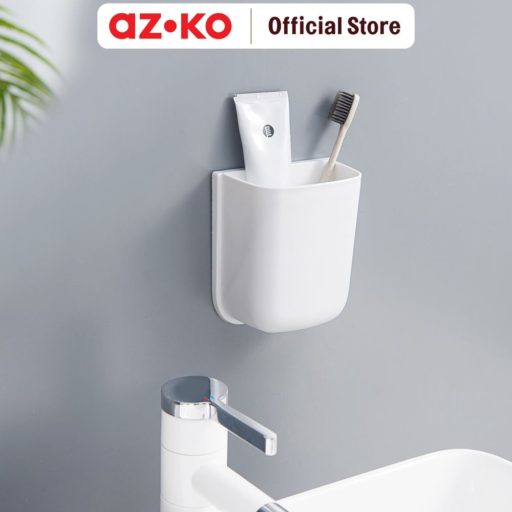 AZKO Stora Tempat Sikat Gigi Tr5720 - Putih Shower Wall Shelf Organizer Tempat Sampo Sabun Rak Tembo