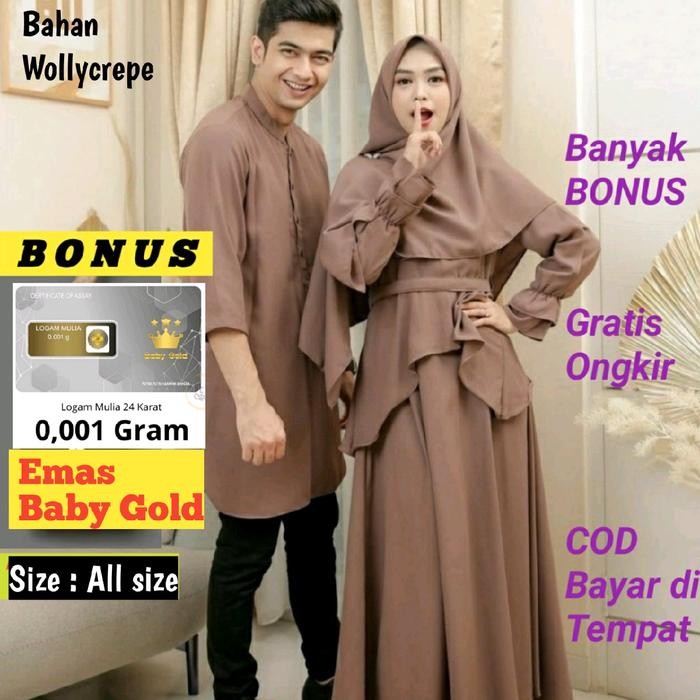 (( FREE EMAS BABY GOLD )) Baju Couple Lebaran 2023 Ria Ricis Terbaru COD Seluruh Indonesia Muslim - 