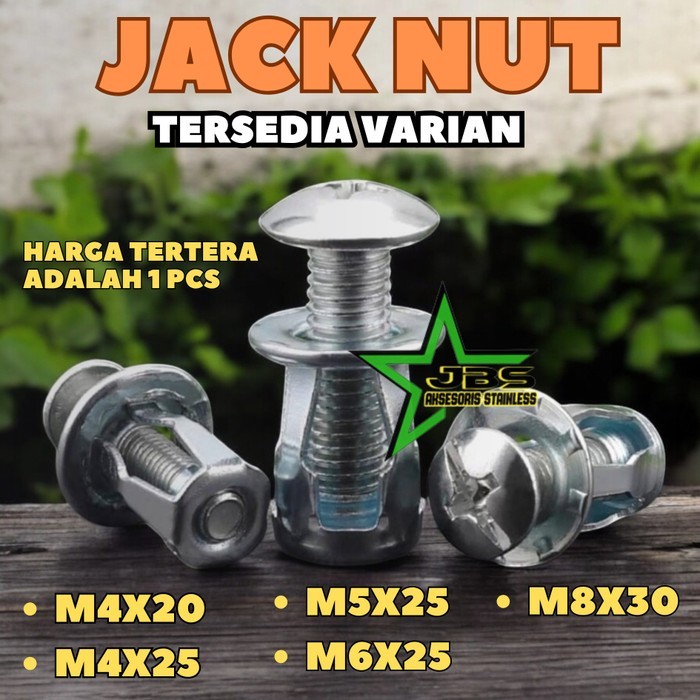 KC27 JACK NUT METAL - RIVET NUT M8X30 PLAT METAL MUR BAUT SEKRUP FISHER M8 SKRUP FISER