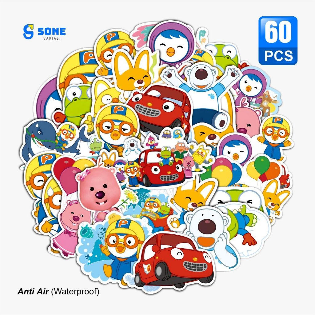 

Sticker Pororo The Littel Penguin Aesthetic Paper Vinyl Waterproof Dekorasi Stiker