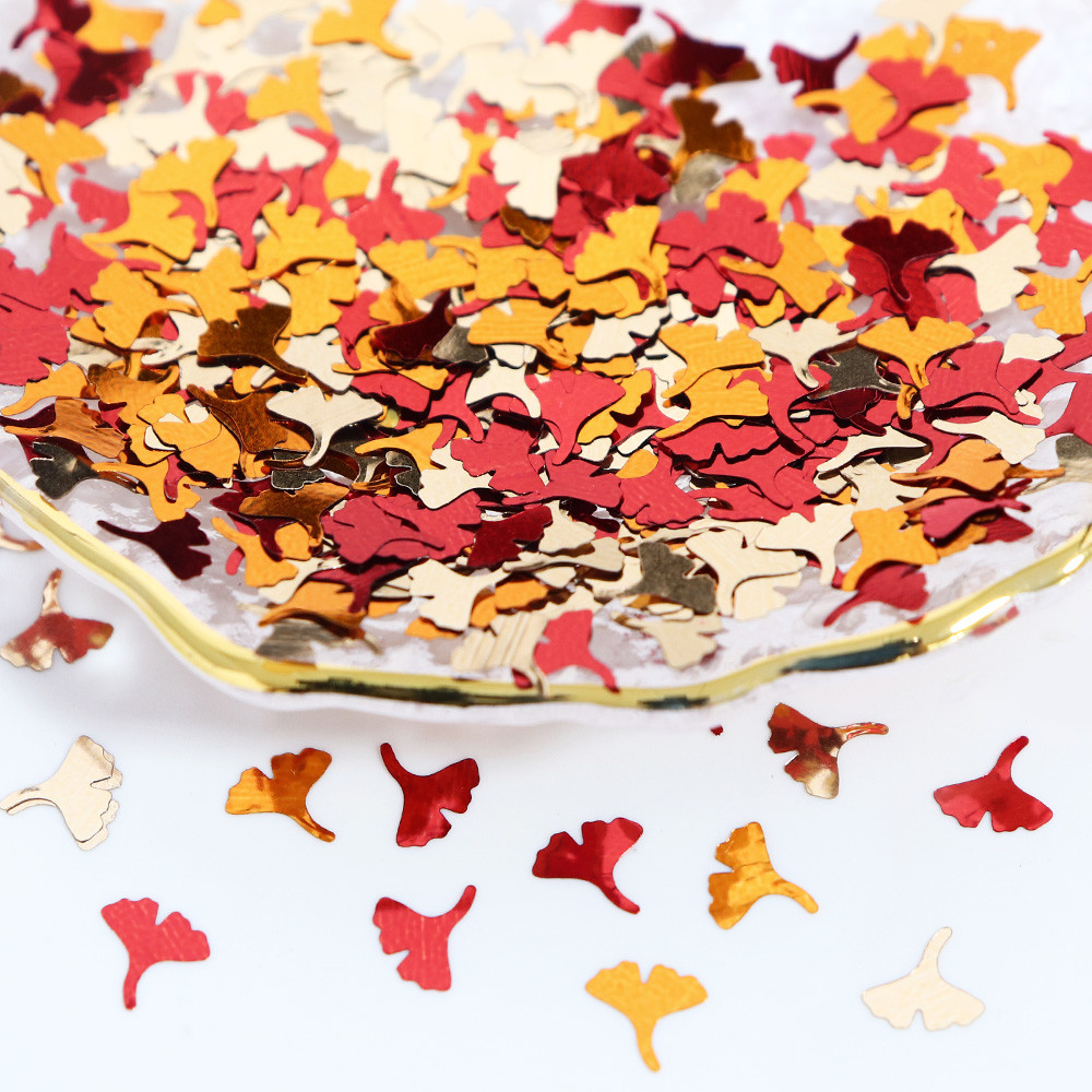 

Laser Ginkgo Leaf Sequins Glitter Epoxy Resin Filling Gold Red Sequins Autumn UV Resin Filler Jewelry Making Decoration Supplies