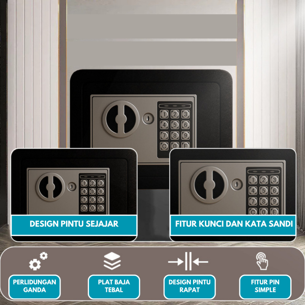 Brankas Mini Brankas Uang dan Emas Brankas Kecil Brankas Mini Password Brankas Uang Full Plat Besi