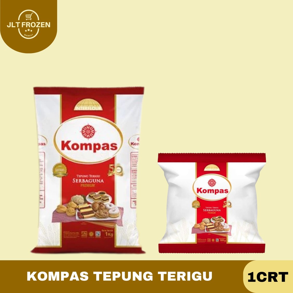 

Kompas Tepung Terigu / Terigu Serbaguna / Flour / Tepung Premium Kemasan 1Kg/500g 1 KARTON